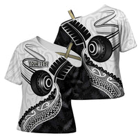 Personalised Aotearoa Lawn Bowls Cross Shoulder Shirt Maori and Silver Fern Half Style - Polynesian Pride
