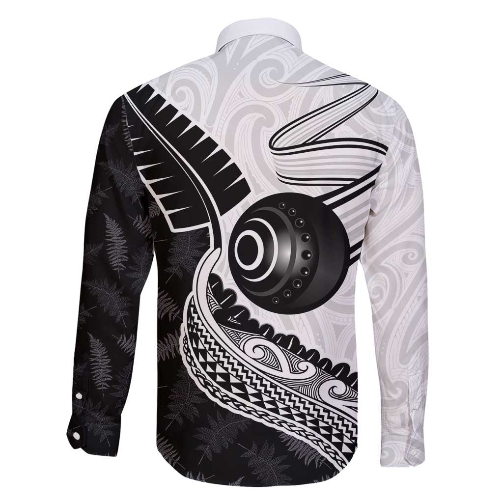 Personalised Aotearoa Lawn Bowls Family Matching Off Shoulder Short Dress and Hawaiian Shirt Maori and Silver Fern Half Style - Polynesian Pride