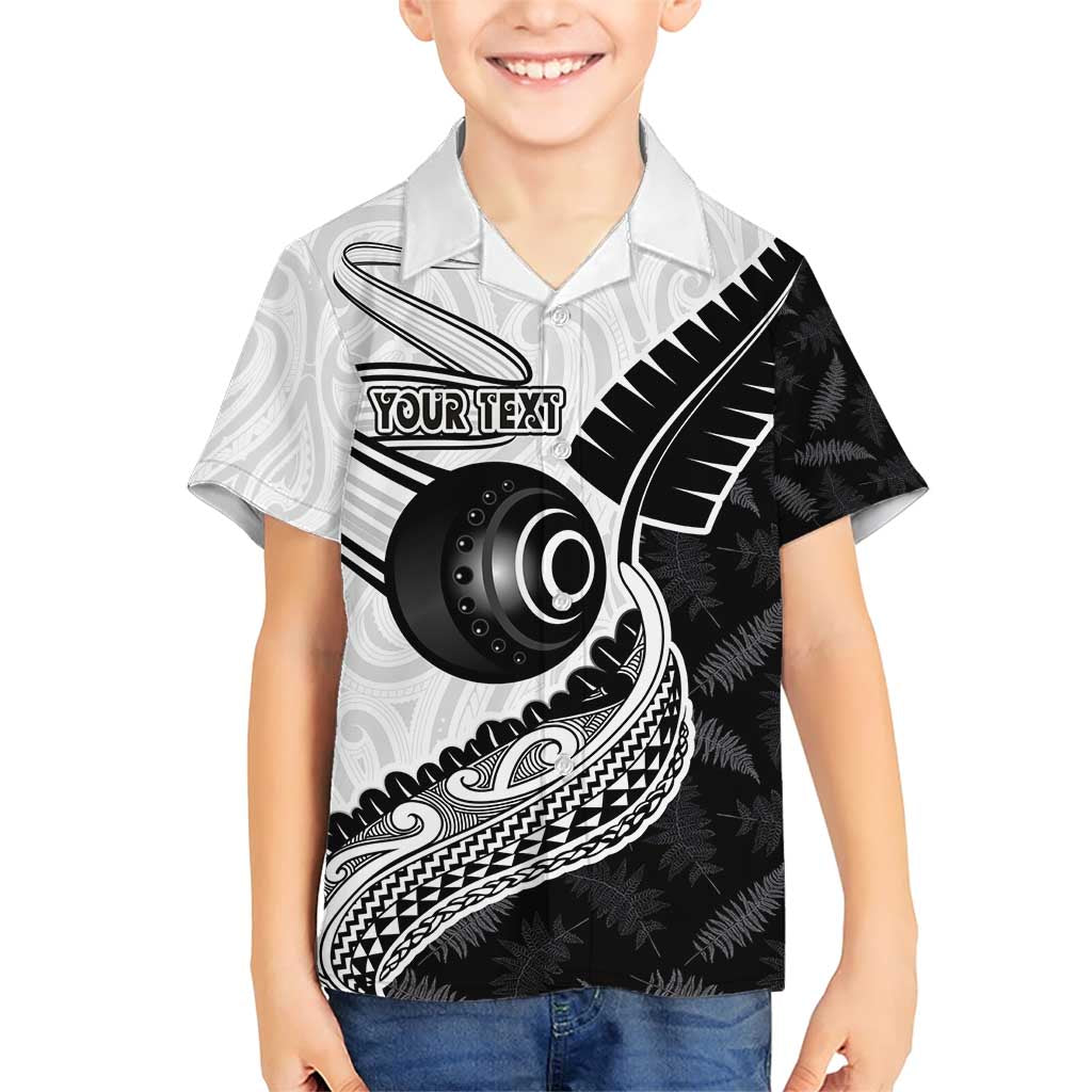 Personalised Aotearoa Lawn Bowls Family Matching Short Sleeve Bodycon Dress and Hawaiian Shirt Maori and Silver Fern Half Style - Polynesian Pride
