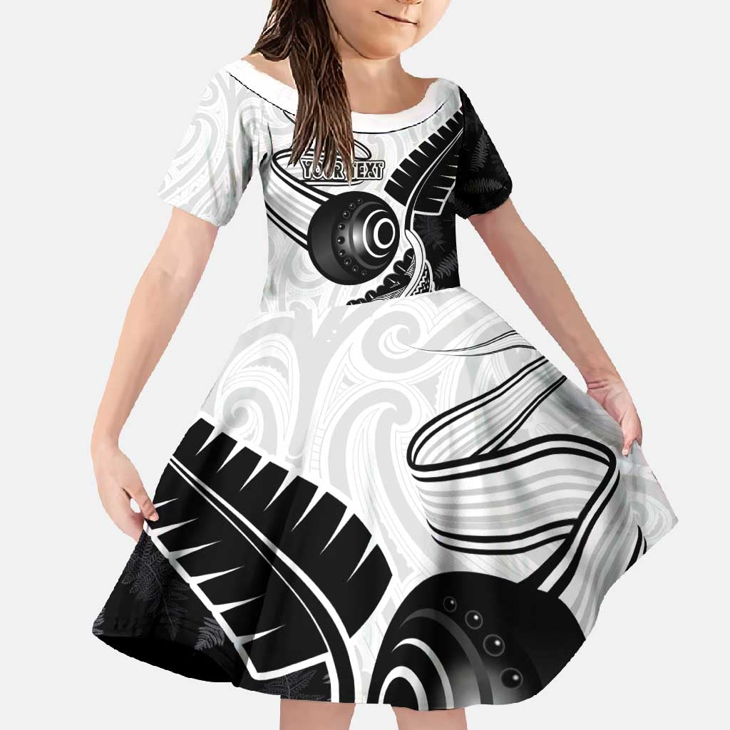 Personalised Aotearoa Lawn Bowls Family Matching Tank Maxi Dress and Hawaiian Shirt Maori and Silver Fern Half Style - Polynesian Pride