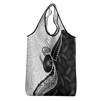 Personalised Aotearoa Lawn Bowls Grocery Bag Maori and Silver Fern Half Style - Polynesian Pride