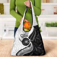 Personalised Aotearoa Lawn Bowls Grocery Bag Maori and Silver Fern Half Style - Polynesian Pride