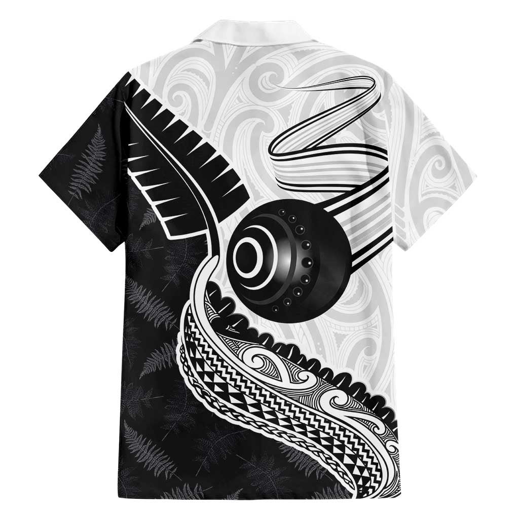 Personalised Aotearoa Lawn Bowls Hawaiian Shirt Maori and Silver Fern Half Style - Polynesian Pride