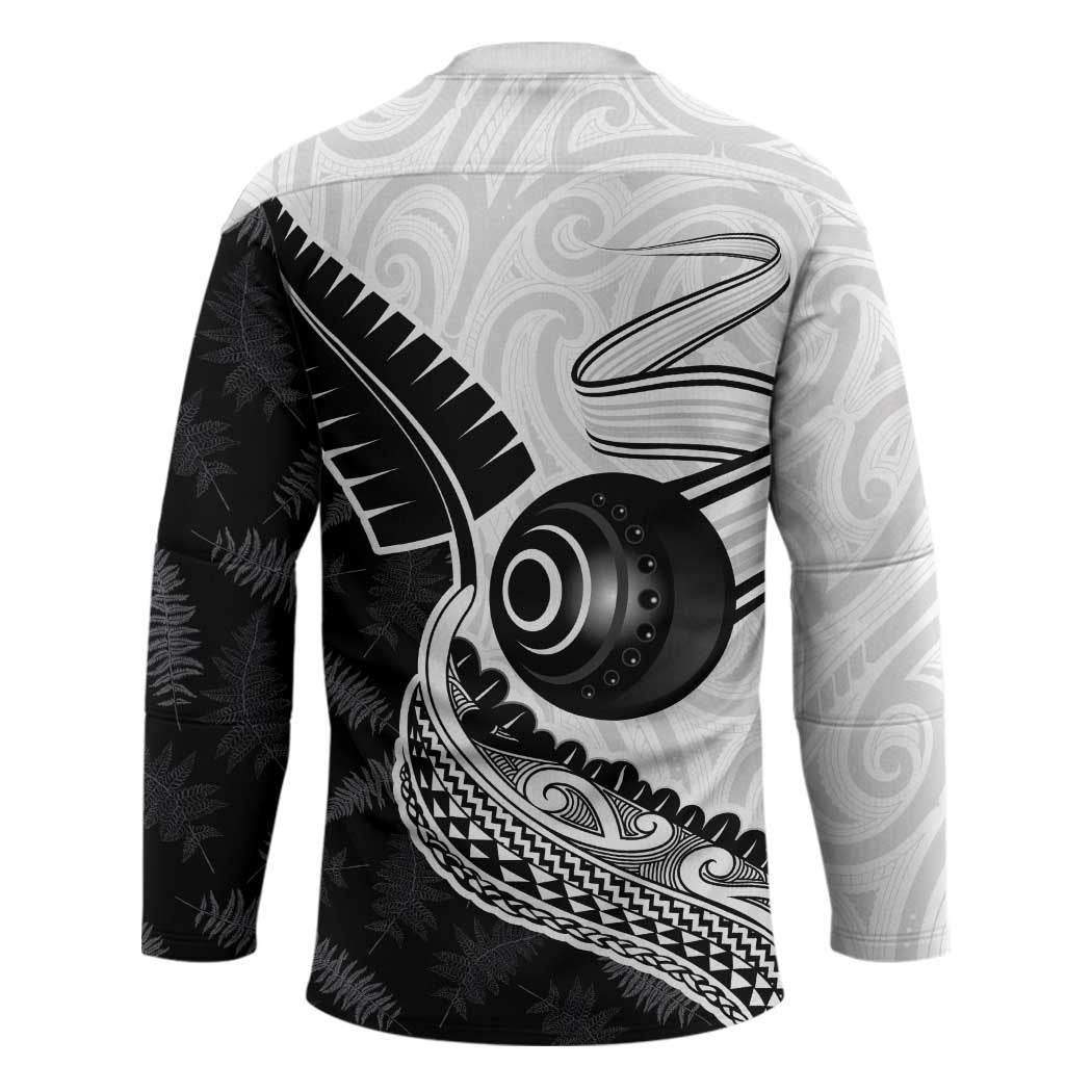 Personalised Aotearoa Lawn Bowls Hockey Jersey Maori and Silver Fern Half Style - Polynesian Pride