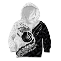 Personalised Aotearoa Lawn Bowls Kid Hoodie Maori and Silver Fern Half Style - Polynesian Pride