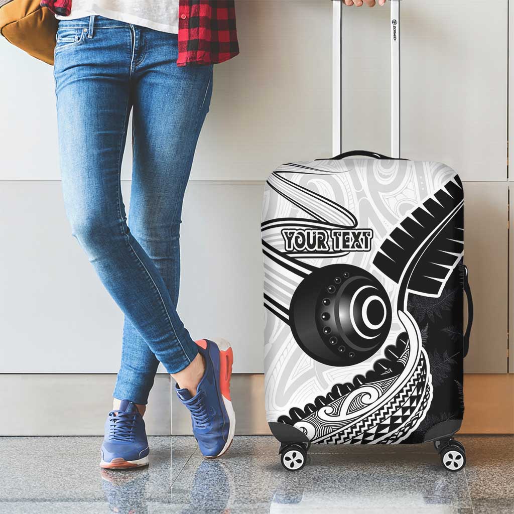 Personalised Aotearoa Lawn Bowls Luggage Cover Maori and Silver Fern Half Style - Polynesian Pride