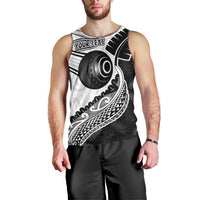 Personalised Aotearoa Lawn Bowls Men Tank Top Maori and Silver Fern Half Style - Polynesian Pride