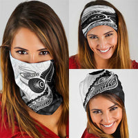 Personalised Aotearoa Lawn Bowls Neck Gaiter Maori and Silver Fern Half Style - Polynesian Pride