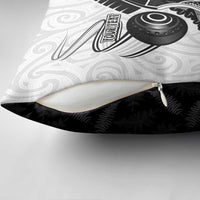 Personalised Aotearoa Lawn Bowls Pillow Cover Maori and Silver Fern Half Style - Polynesian Pride