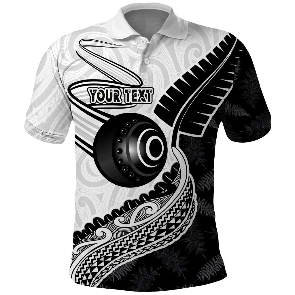Personalised Aotearoa Lawn Bowls Polo Shirt Maori and Silver Fern Half Style - Polynesian Pride