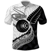Personalised Aotearoa Lawn Bowls Polo Shirt Maori and Silver Fern Half Style - Polynesian Pride