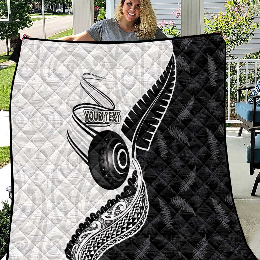 Personalised Aotearoa Lawn Bowls Quilt Maori and Silver Fern Half Style - Polynesian Pride