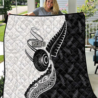 Personalised Aotearoa Lawn Bowls Quilt Maori and Silver Fern Half Style - Polynesian Pride