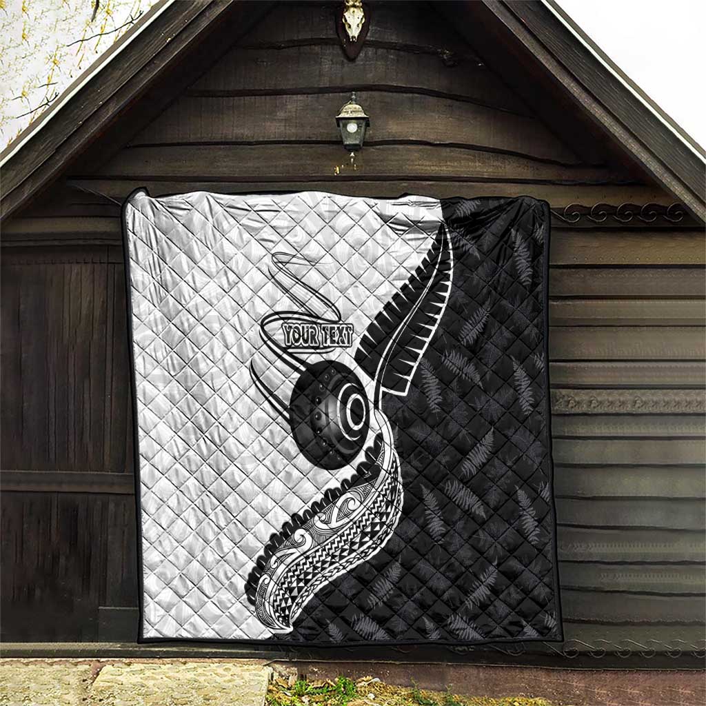 Personalised Aotearoa Lawn Bowls Quilt Maori and Silver Fern Half Style - Polynesian Pride