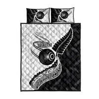 Personalised Aotearoa Lawn Bowls Quilt Bed Set Maori and Silver Fern Half Style - Polynesian Pride