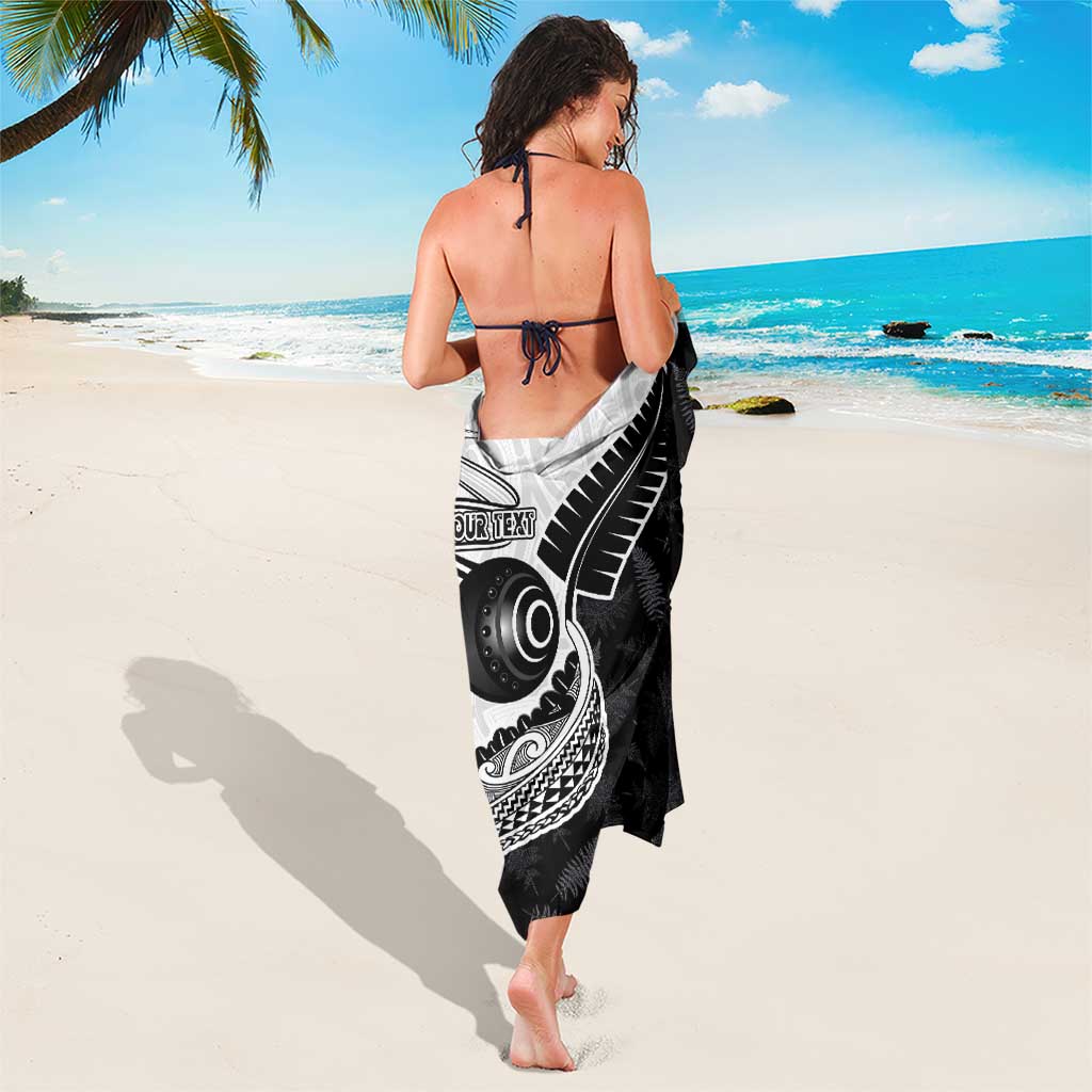 Personalised Aotearoa Lawn Bowls Sarong Maori and Silver Fern Half Style - Polynesian Pride