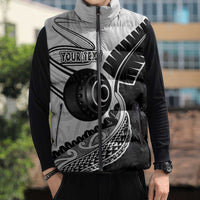 Personalised Aotearoa Lawn Bowls Sleeveless Puffer Jacket Maori and Silver Fern Half Style - Polynesian Pride