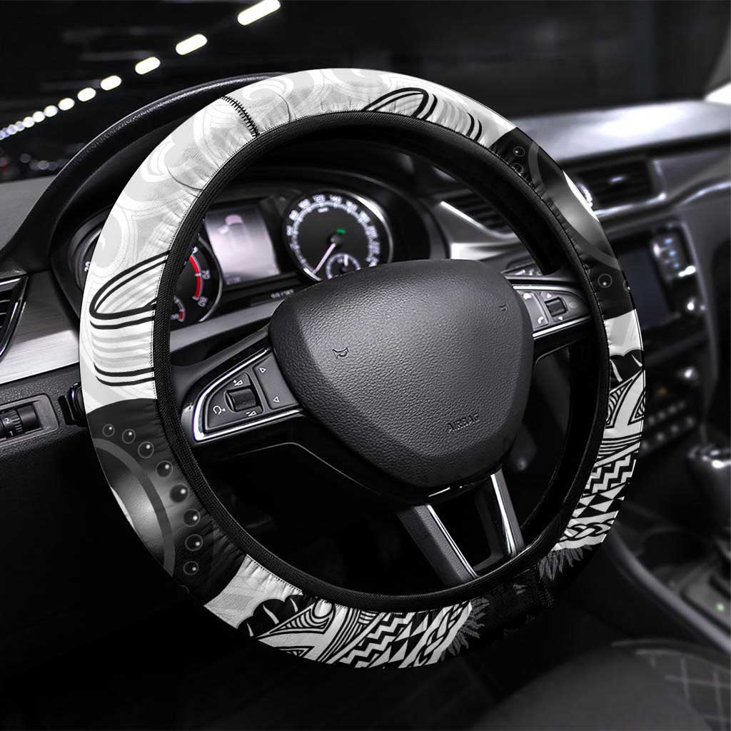 Aotearoa Lawn Bowls Steering Wheel Cover Maori and Silver Fern Half Style - Polynesian Pride