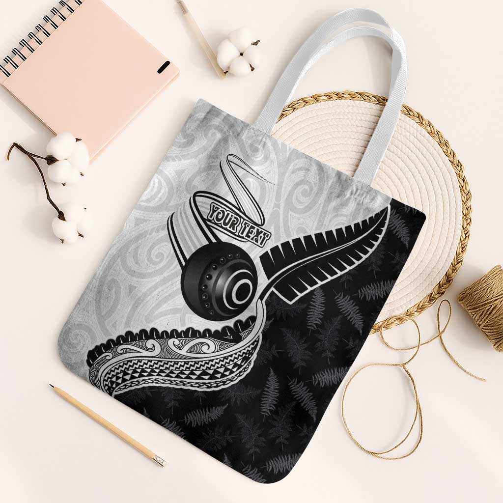 Personalised Aotearoa Lawn Bowls Tote Bag Maori and Silver Fern Half Style - Polynesian Pride