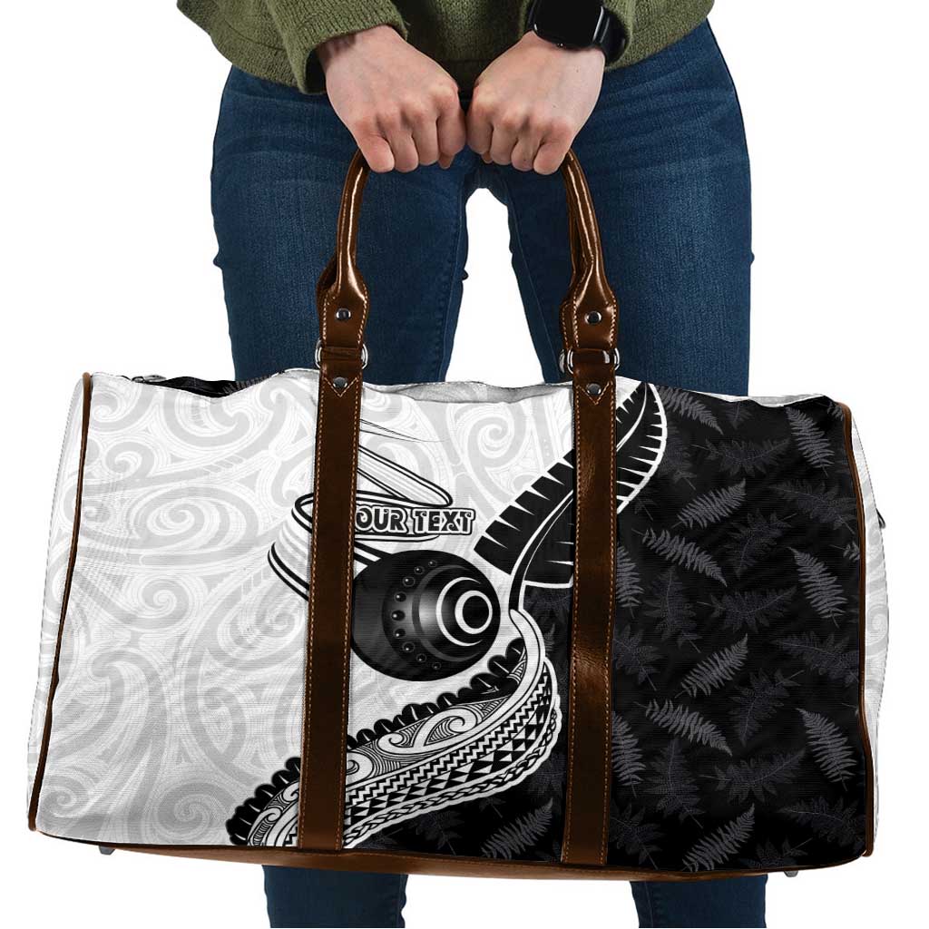Personalised Aotearoa Lawn Bowls Travel Bag Maori and Silver Fern Half Style - Polynesian Pride