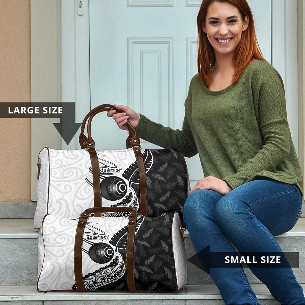 Personalised Aotearoa Lawn Bowls Travel Bag Maori and Silver Fern Half Style - Polynesian Pride