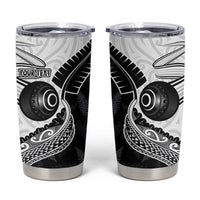 Personalised Aotearoa Lawn Bowls Tumbler Cup Maori and Silver Fern Half Style - Polynesian Pride