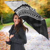 Personalised Aotearoa Lawn Bowls Umbrella Maori and Silver Fern Half Style - Polynesian Pride