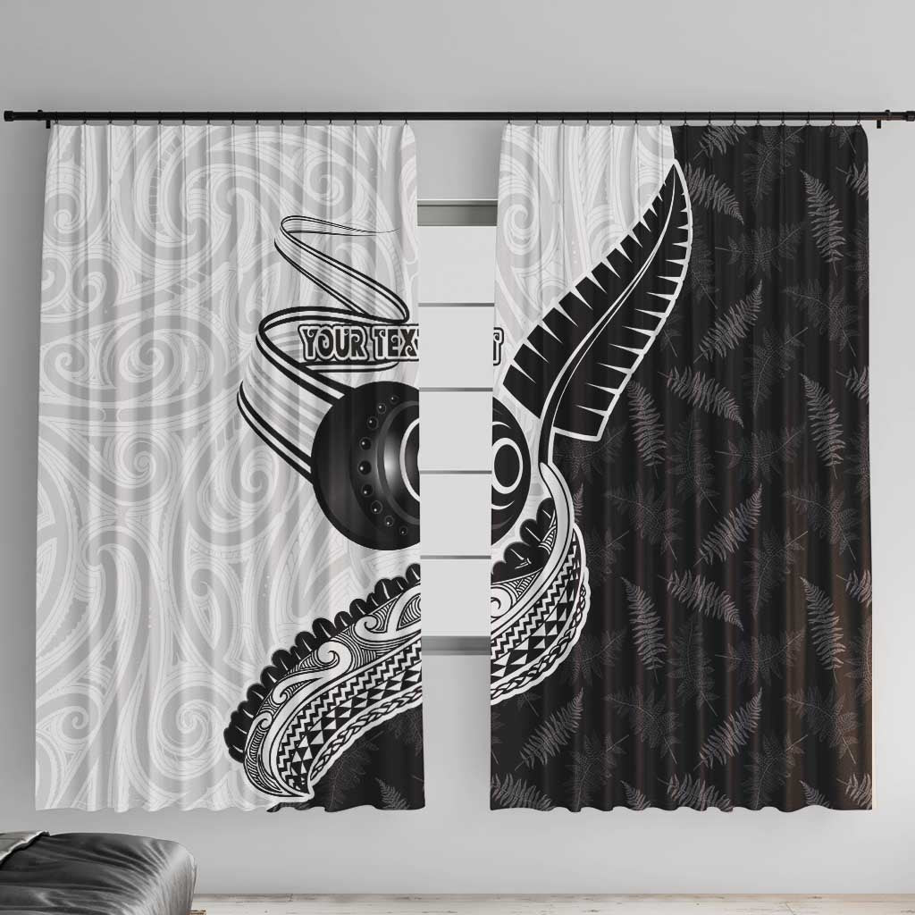 Personalised Aotearoa Lawn Bowls Window Curtain Maori and Silver Fern Half Style - Polynesian Pride