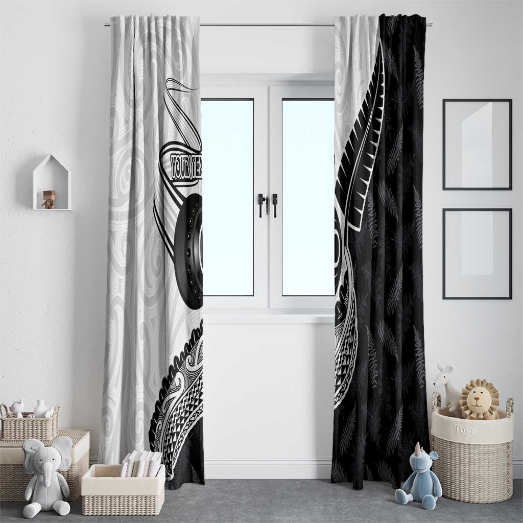 Personalised Aotearoa Lawn Bowls Window Curtain Maori and Silver Fern Half Style - Polynesian Pride
