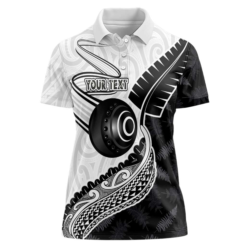 Personalised Aotearoa Lawn Bowls Women Polo Shirt Maori and Silver Fern Half Style - Polynesian Pride