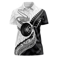 Personalised Aotearoa Lawn Bowls Women Polo Shirt Maori and Silver Fern Half Style - Polynesian Pride
