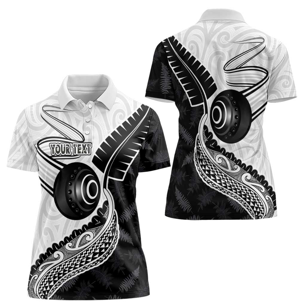 Personalised Aotearoa Lawn Bowls Women Polo Shirt Maori and Silver Fern Half Style - Polynesian Pride