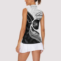 Personalised Aotearoa Lawn Bowls Women Sleeveless Polo Shirt Maori and Silver Fern Half Style - Polynesian Pride