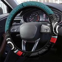Aotearoa Lawn Bowls Steering Wheel Cover Maori and Silver Fern Sporty Style Teal Color - Polynesian Pride