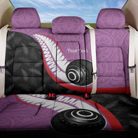 Personalised Aotearoa Lawn Bowls Back Car Seat Cover Maori and Silver Fern Sporty Style Pink Color - Polynesian Pride