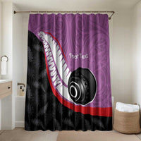 Personalised Aotearoa Lawn Bowls Bathroom Set Maori and Silver Fern Sporty Style Pink Color - Polynesian Pride