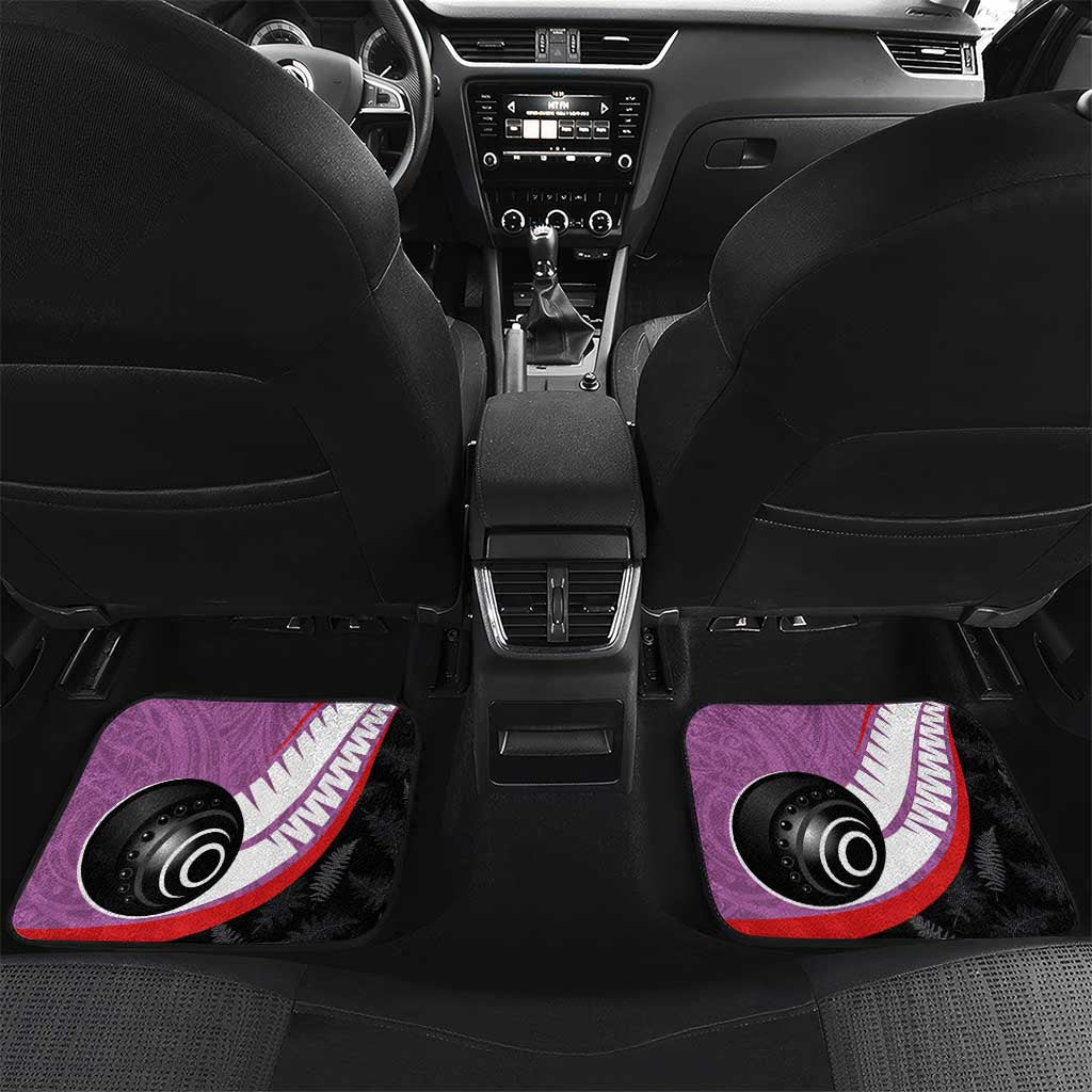 Aotearoa Lawn Bowls Car Mats Maori and Silver Fern Sporty Style Pink Color - Polynesian Pride