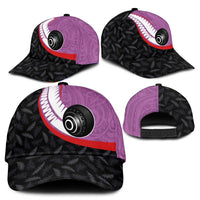 Aotearoa Lawn Bowls Classic Cap Maori and Silver Fern Sporty Style Pink Color - Polynesian Pride