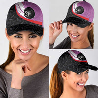 Aotearoa Lawn Bowls Classic Cap Maori and Silver Fern Sporty Style Pink Color - Polynesian Pride