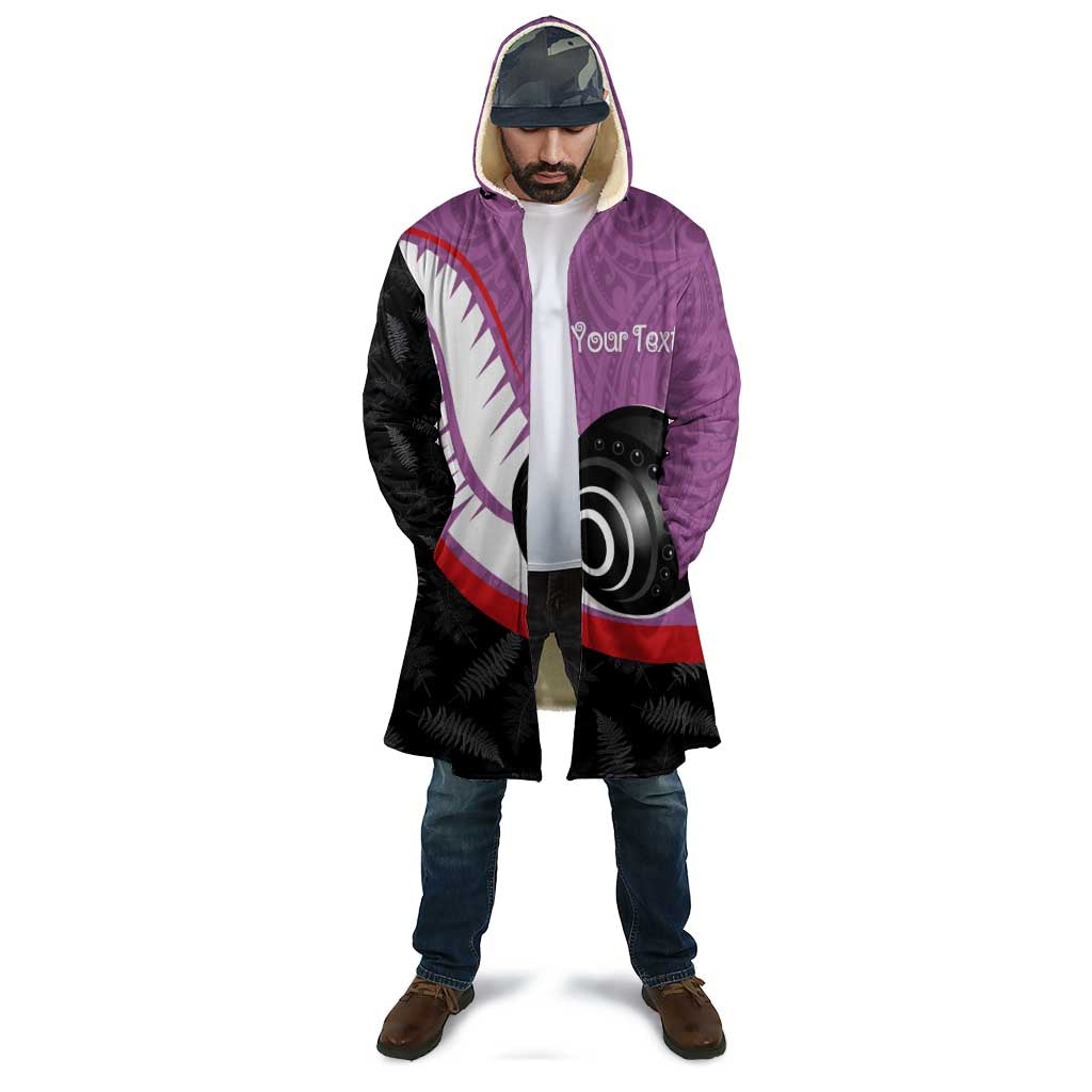 Personalised Aotearoa Lawn Bowls Cloak Maori and Silver Fern Sporty Style Pink Color - Polynesian Pride