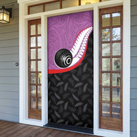 Aotearoa Lawn Bowls Door Cover Maori and Silver Fern Sporty Style Pink Color - Polynesian Pride