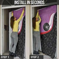 Aotearoa Lawn Bowls Door Cover Maori and Silver Fern Sporty Style Pink Color - Polynesian Pride