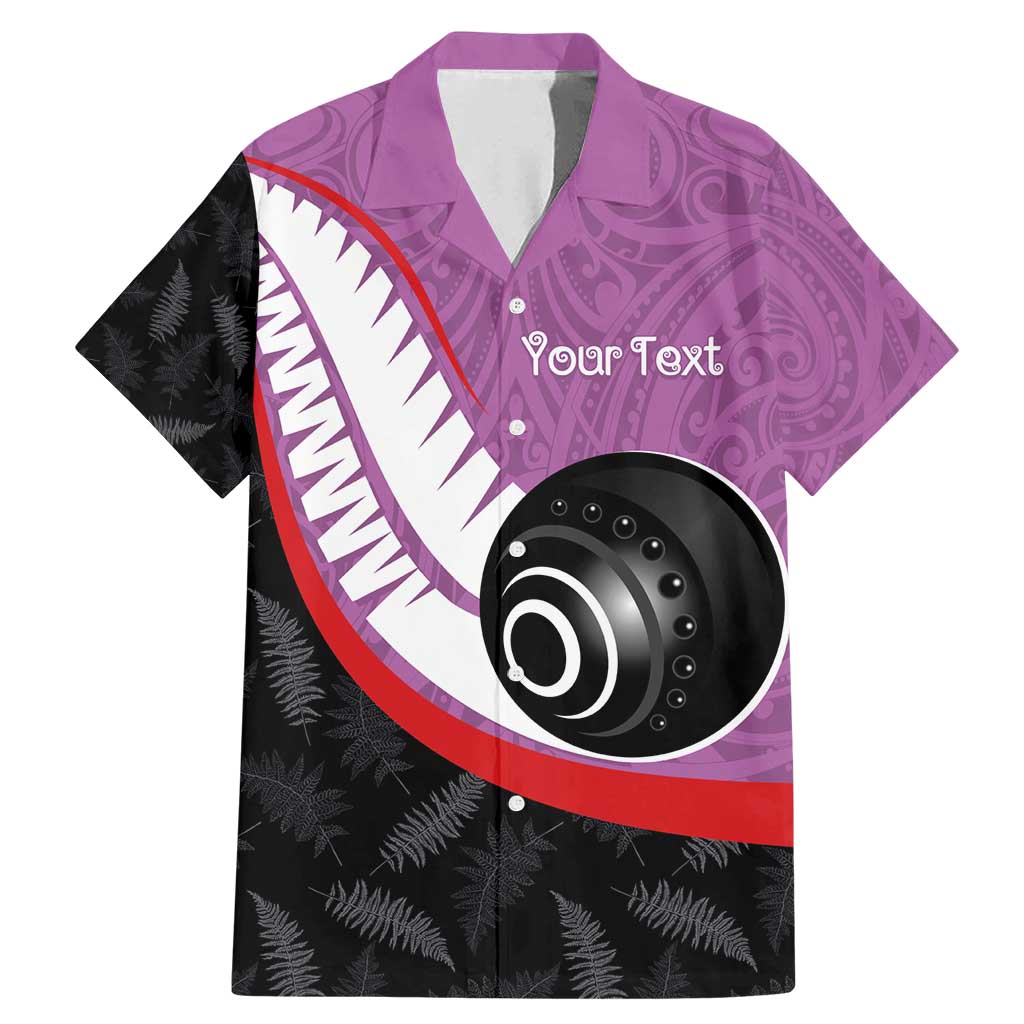 Personalised Aotearoa Lawn Bowls Family Matching Mermaid Dress and Hawaiian Shirt Maori and Silver Fern Sporty Style Pink Color - Polynesian Pride