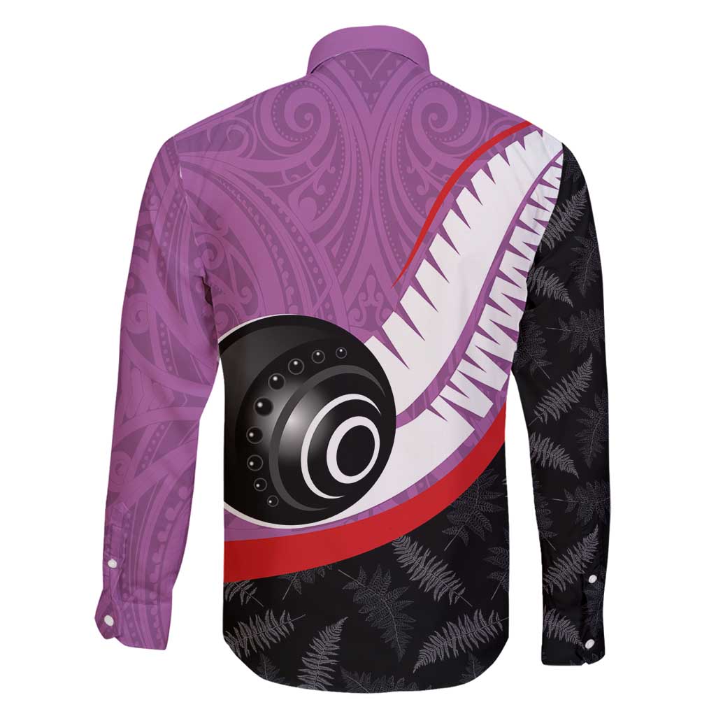 Personalised Aotearoa Lawn Bowls Family Matching Mermaid Dress and Hawaiian Shirt Maori and Silver Fern Sporty Style Pink Color - Polynesian Pride