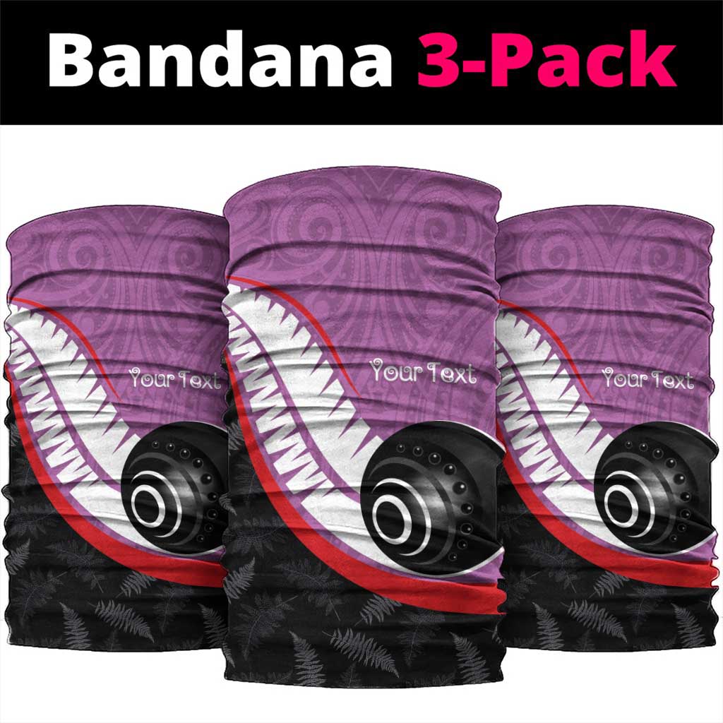Personalised Aotearoa Lawn Bowls Neck Gaiter Maori and Silver Fern Sporty Style Pink Color - Polynesian Pride