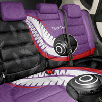 Personalised Aotearoa Lawn Bowls Back Car Seat Cover Maori and Silver Fern Sporty Style Purple Color - Polynesian Pride
