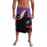 Aotearoa Lawn Bowls Lavalava Maori and Silver Fern Sporty Style Purple Color - Polynesian Pride