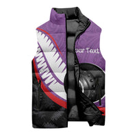 Personalised Aotearoa Lawn Bowls Sleeveless Puffer Jacket Maori and Silver Fern Sporty Style Purple Color - Polynesian Pride