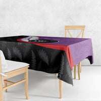 Personalised Aotearoa Lawn Bowls Tablecloth Maori and Silver Fern Sporty Style Purple Color - Polynesian Pride