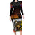 New Zealand and Australia ANZAC Day Long Sleeve Bodycon Dress Soldier and Last Post Camouflage Pattern LT03 Long Dress Black - Polynesian Pride